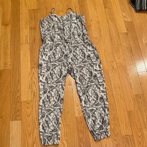Banana Republic Monochrome Leaf Print Jumpsuit